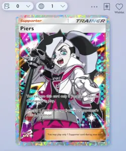 Pokemon TCG Pocket - Piers- 2⭐ Trainer Card - English - Fast Delivery - Image 1