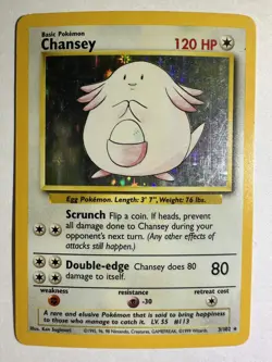 Chansey 3/102 Holo 1999 WOTC Pokemon TCG Base Set Unlimited Rare Card MP - Image 1