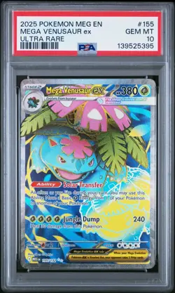 Mega Venusaur ex Meg Mega Evolution 155 Ultra Rare PSA 10 Pokemon 🌿 - Image 1