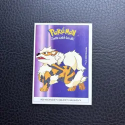 Pokemon Arcanine Dunkin’ Boomer - Sticker Cards 2001 #59 NEAR MINT - Image 1