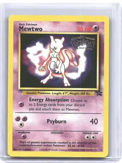 Mewtwo 3 WOTC Black Star Promo WB Presents Pokemon The First Movie Stamped - Image 1