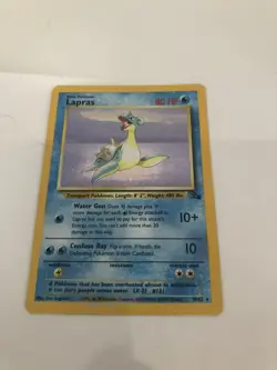 1999 Pokemon TCG Lapras Holo Rare Fossil Set #10/62 Moderately Played - Image 1