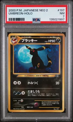 Pokemon Neo 2 Discovery #197 Umbreon Holo PSA 7 Near Mint 2000 Japanese - Image 1