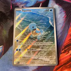 Pokemon TCG Squirtle 170/165 Scarlet & Violet 151 Illustration Rare Holo Card NM - Image 1