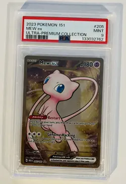 Pokemon 2023 151 Ultra Premium Collection MEW Ex Metal #205 PSA 9 Mint RARE - Image 1