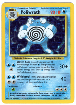 💦 Poliwrath-Holo Rare 1999 Pokemon Game Base Set Unlimited #13 Lightly Played - Image 3