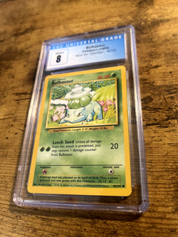 Pokemon TCG Bulbasaur 44/102 Base Set Graded CGC 8 NM Mint Excellent Condition - Image 2