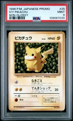1996 POKEMON JPN PROMO NON-GLOSSY #25 IVY PIKACHU PSA 9 - Image 1