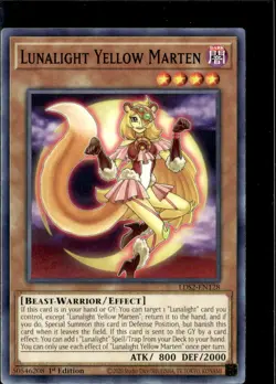 Yu-Gi-Oh! Lunalight Yellow Marten LDS2-EN128 1st Edition Non Holo - Image 1