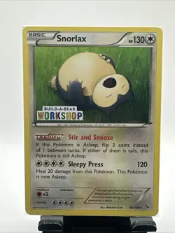 Build a Bear Pokemon Card Snorlax Promo Trading Card 80/106 TCG SEALED STAMPED - Image 1