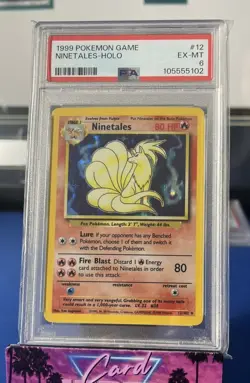 1999 Pokemon Game - Ninetales Holo 12/102 PSA 6 - Image 1