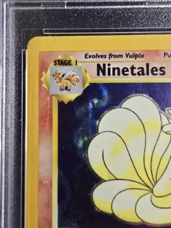 1999 POKEMON BASE SET UNLIMITED NINETAILS 12/102 HOLO PSA 7 - Image 2