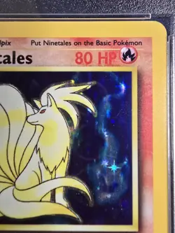 1999 POKEMON BASE SET UNLIMITED NINETAILS 12/102 HOLO PSA 7 - Image 3