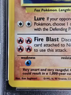1999 POKEMON BASE SET UNLIMITED NINETAILS 12/102 HOLO PSA 7 - Image 5
