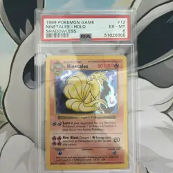 Vintage Ninetales 12/102 Base Set shadowless holo - PSA graded 6- Pokemon TCG - Image 1