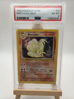 Pokemon TCG Ninetales Holo Rare Unlimited 12/102 Base Set PSA 6 - Image 1