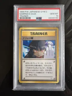 Pokemon Sabrina's Gaze Japanese PSA 10 Gem Mint BANNED CARD - GYM 2 - Image 1