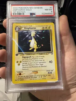 Pokemon TCG Ampharos Neo Genesis Holo Card 1st Edition Rare 1/111 Psa 8 - Image 3