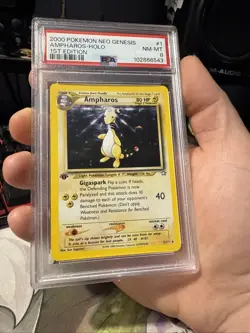 Pokemon TCG Ampharos Neo Genesis Holo Card 1st Edition Rare 1/111 Psa 8 - Image 5
