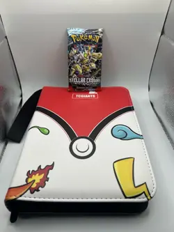 Pokemon Cards With Binder And New Pokemon Stellar Crown Pack. - Image 1