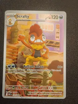Scrafty 139/086 SV: White Flare Pokemon Card Illustration Rare IR NM B1 - Image 1