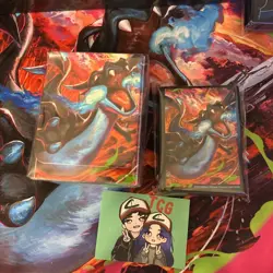 Pokemon Phantasmal Flames Mega Charizard X UPC Trading Card Sleeves and Deck Box - Image 2