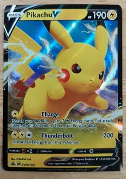 Pikachu V SWSH061 - Black Star Promo - Ultra Rare Pokemon Card - Near Mint (NM) - Image 1