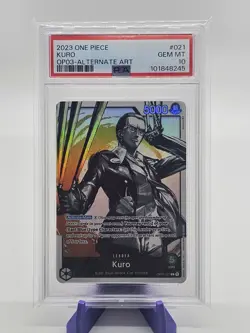One Piece Card Game TCG OP03-021 Kuro Alt Art Leader PSA 10 - Image 1