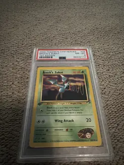 Brock's Zubat 1st Edition Gym Heroes Card 24/132 PSA 8 - Image 1