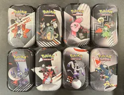 Pokemon Unova Black Bolt & White Flare Mini Tin Display Box - SEALED Tins - Image 2