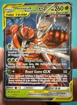 Pokemon TCG - Pheromosa & Buzzwole GX - Unbroken Bonds 1/214 Full Art ENGLISH NM - Image 2