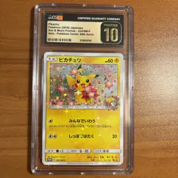 Pristine 10 CGC Pikachu 224/Sm-p Holo - Pokemon Center 20th Anniversary Japanese - Image 1
