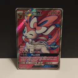 Pokemon TCG Sylveon GX Full Art 140/145 SM Guardians Rising Ultra Rare Holo - Image 1