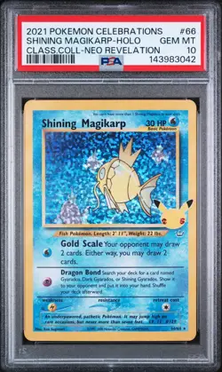 2021 POKEMON CELEBRATIONS CLASSIC COLL #66 SHINING MAGIKARP-HOLO PSA 10 - Image 1