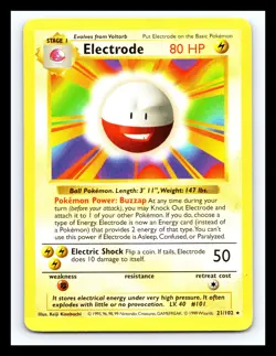 💥 Electrode 21/102 Base Set Shadowless Pokemon 1999 WOTC TCG Vintage Card Rare - Image 1