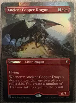 MTG Ancient Copper Dragon Borderless Foil - Commander Legends: BLBG NM 368 - Image 1