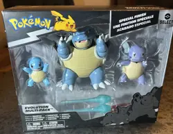 Pokemon Select Squirtle, Wartortle & Blastoise Evolution Figure Multi-Pack - New - Image 1