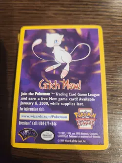 1999 Pokemon Wizards of the Coast Promos - CATCH MEW Card - Pokemon the Movie - Image 1