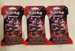 Lot of 3 Destined Rivals Sealed Sleeved Blister Pack Pokemon Trading Card Game - Image 1