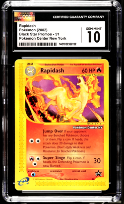 Rapidash #51 - 2002 Pokemon Center New York Promo - CGC 10 Gem Mint - Image 1