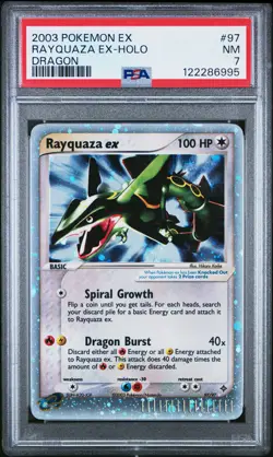 2003 POKEMON EX DRAGON #97 RAYQUAZA EX-HOLO PSA 7 - Image 1