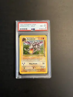 Aerodactyl 1/62 PSA 8 Pokemon Fossil Unlimited Holo - Image 1