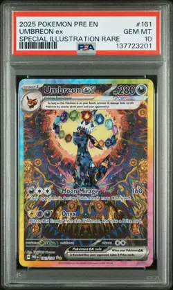 2025 POKEMON PRE EN-PRISMATIC EVOLUTIONS #161 UMBREON EX PSA 10 - Image 1