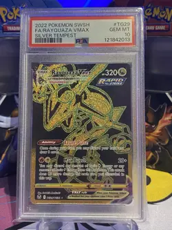 Pokemon Silver Tempest Rayquaza VMAX Full Art TG29/TG30 PSA 10 - Image 1