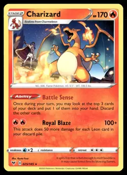 Charizard Rare SWSH04: Vivid Voltage 025/185 NM Pokemon TCG - Image 1