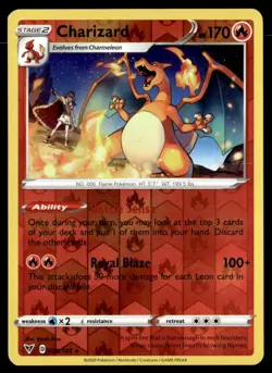 Charizard Rare Reverse Holo SWSH04: Vivid Voltage 025/185 NM Pokemon TCG - Image 1