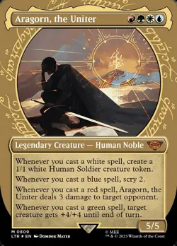 MTG 1x Aragorn, the Uniter x1 FOIL 317 Showcase LOTR Lord of the Rings NM Mythic - Image 1