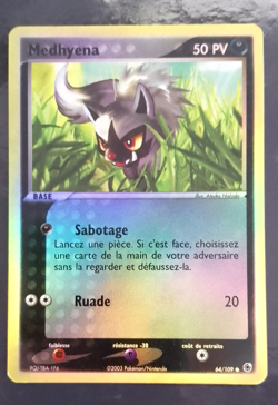 Carte Pokemon REVERSE Medhyena 64/109 EX Rubis Saphir Bloc EX FR - Image 1