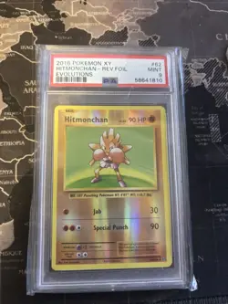 2016 Pokemon XY Evolutions Hitmonchan Reverse Holo #62/108 PSA 9 - Image 1