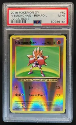 2016 Pokemon XY Evolutions Hitmonchan Reverse Holo #62/108 PSA 9 - Image 1